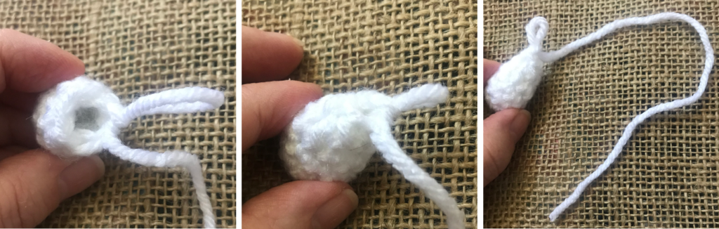 finishing stitches for crochet marshmallow.