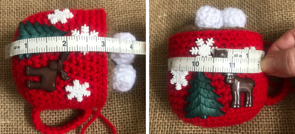 project measurements for Crochet Cocoa Ornaments.