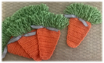 Crochet Spring Carrot Coasters / Treat Pouch - My Passionate Soul